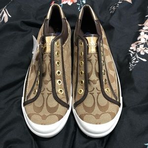 Gold coach shoes NWT